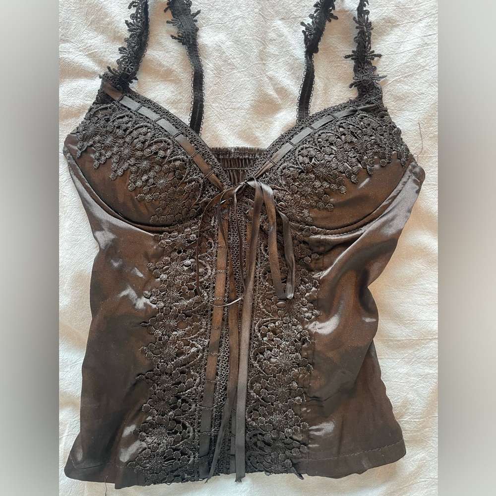 Amazing Vintage Black Seductions Corset Top - Picture 2 of 13